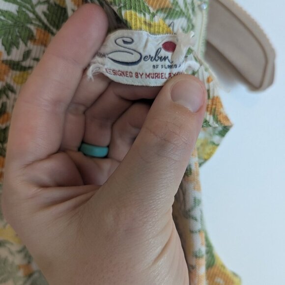 VTG 1960's Dress w/Matching Headscarf, Sz M - Picture 6 of 9